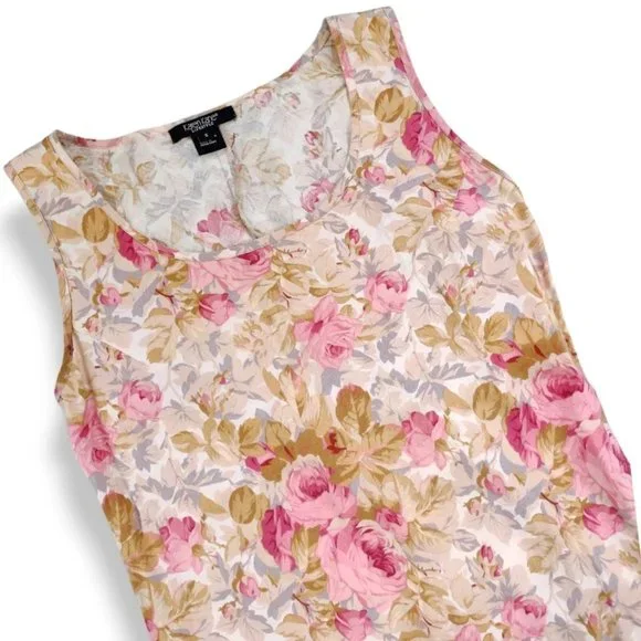 sold-Vintage Karen Kane 100% linen floral cottage boho maxi dress size S - Picture 1 of 6